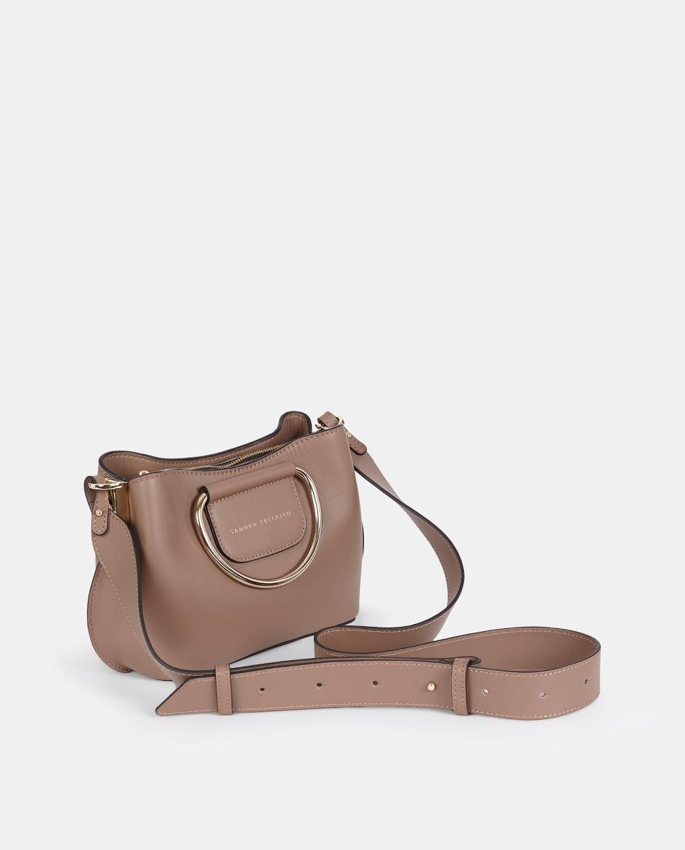 Imagen 2 de Bolso de mano con bandolera en piel - Sandra Freckled - Topo Topo