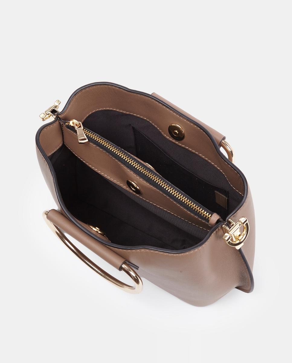 Imagen 3 de Bolso de mano con bandolera en piel - Sandra Freckled - Topo Topo