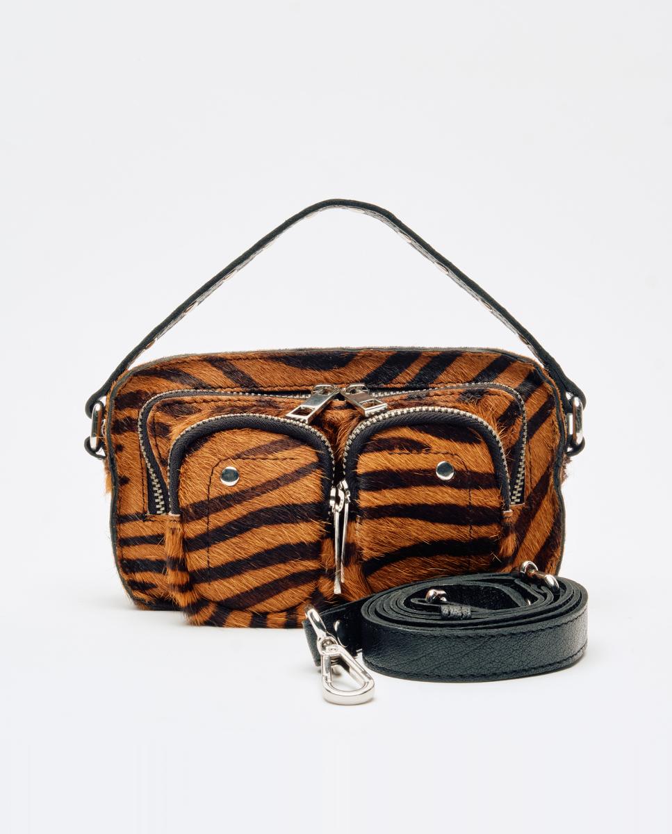 Mala Pequena com Animal Print Modelo Helena Castanho-escuro-2