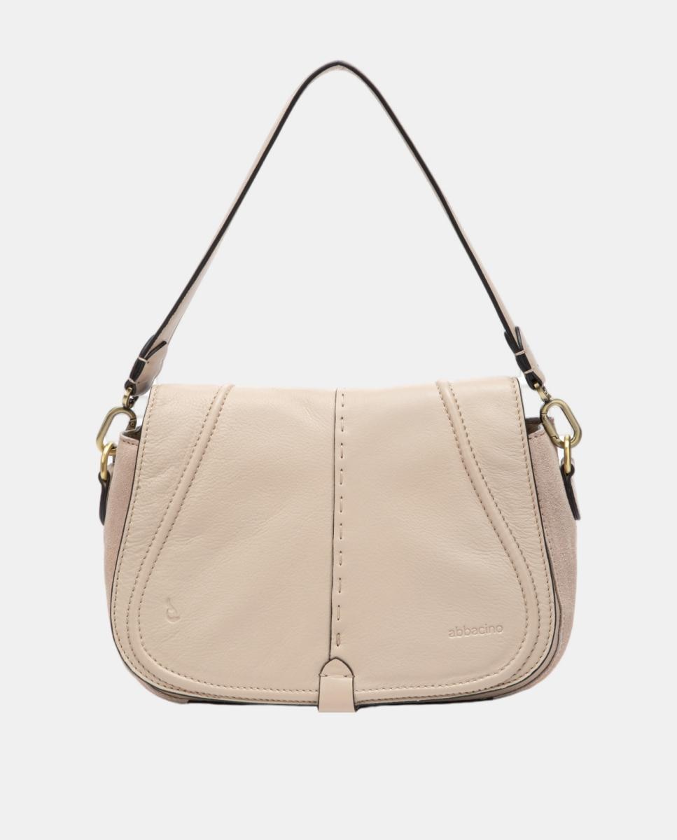 Bandolera en piel con solapa - Abbacino - Beige Beige-1