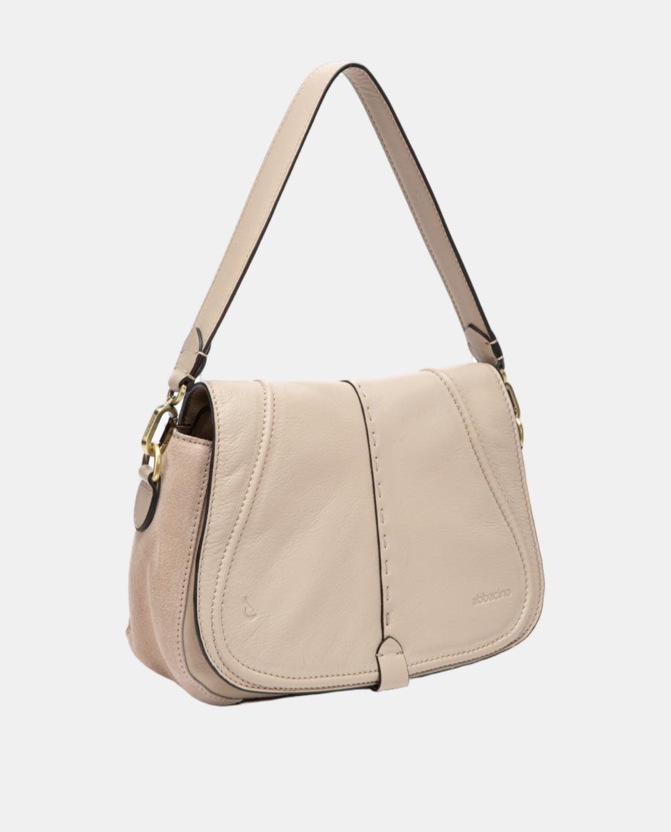 Bandolera en piel con solapa - Abbacino - Beige Beige-2