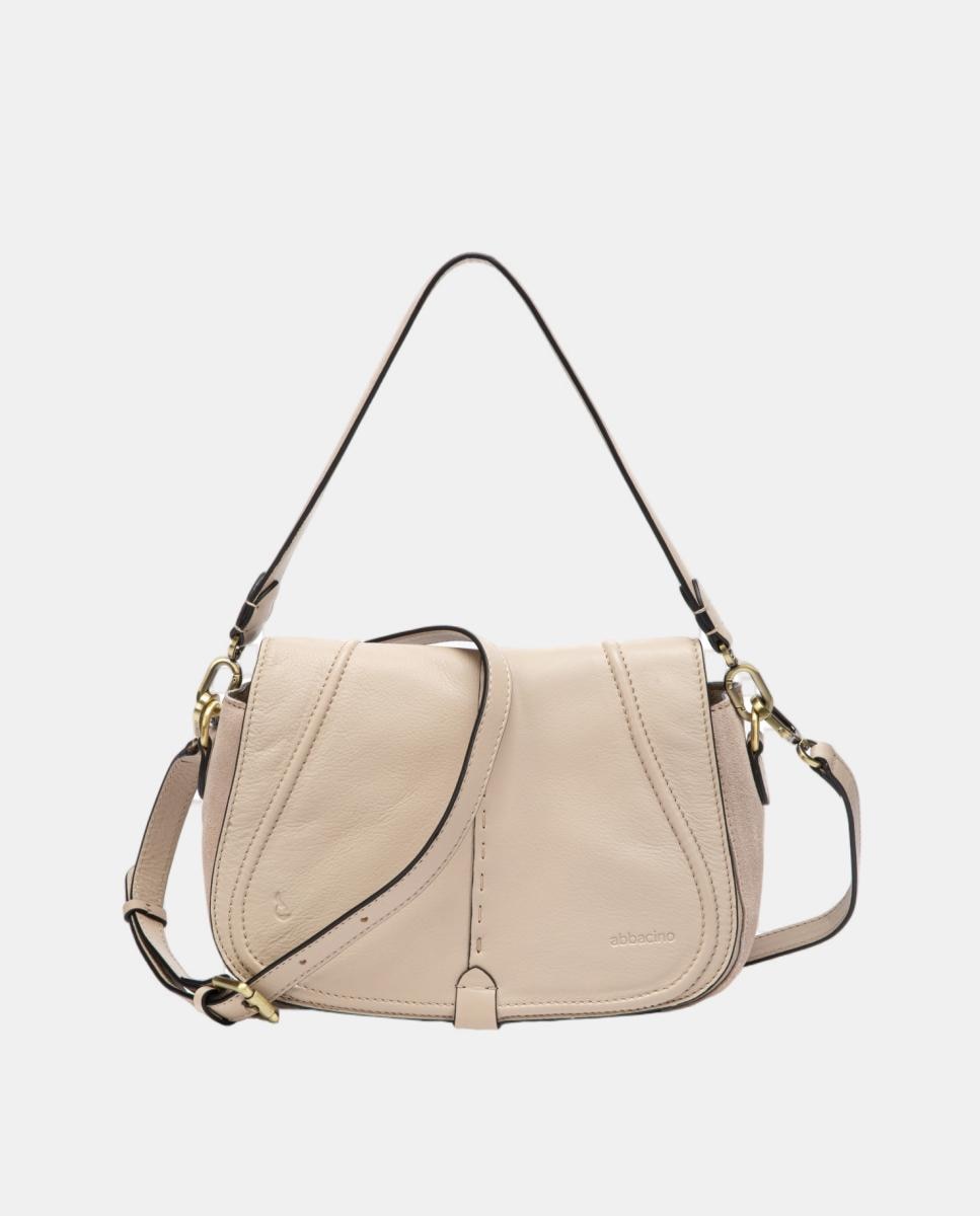 Bandolera en piel con solapa - Abbacino - Beige Beige-4