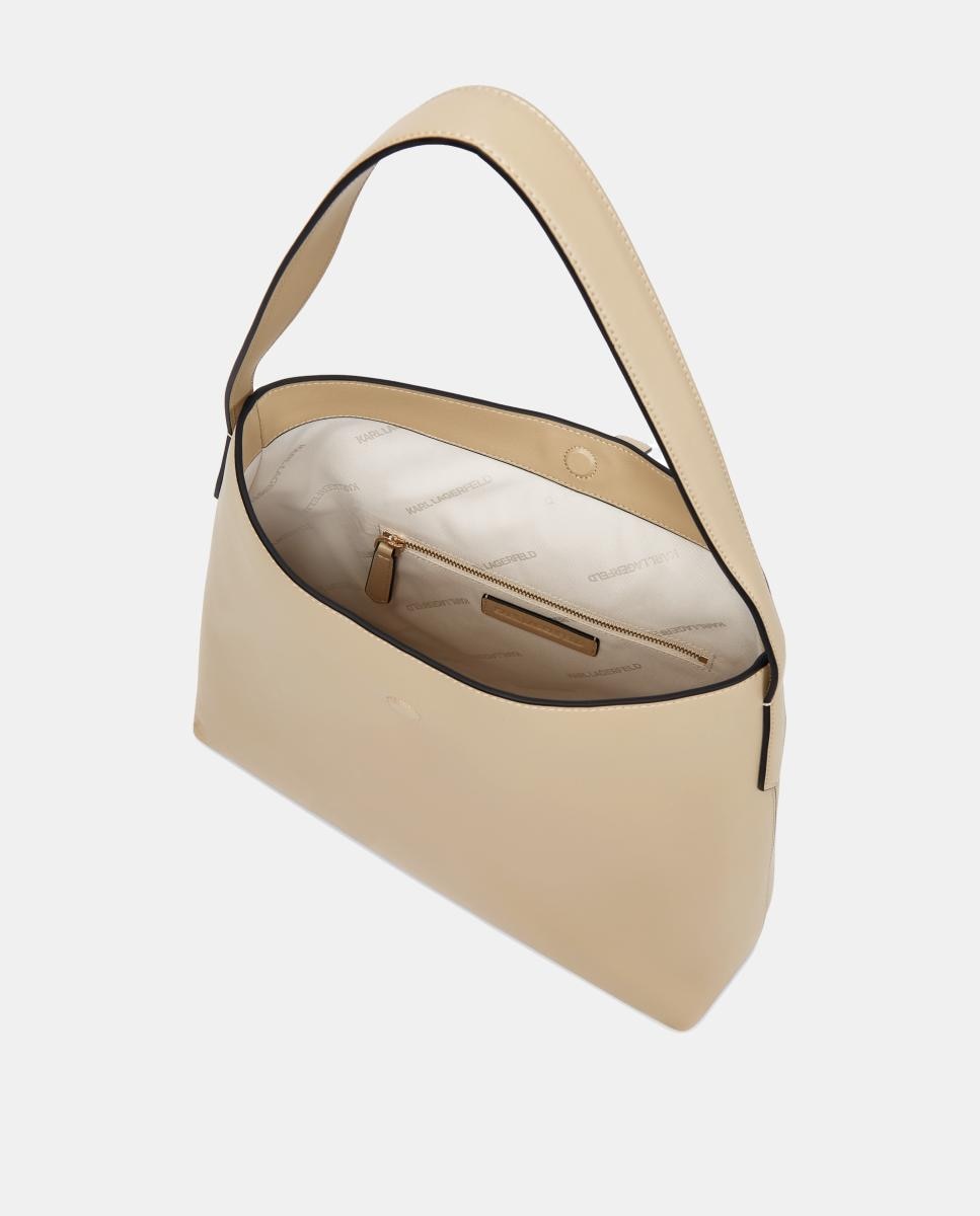 Mala Hobo em Pele K/Autograph Bege-4