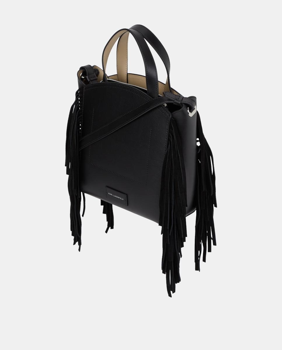 Tote de piel con flecos k/circle - Karl Lagerfeld - Negro Negro-3