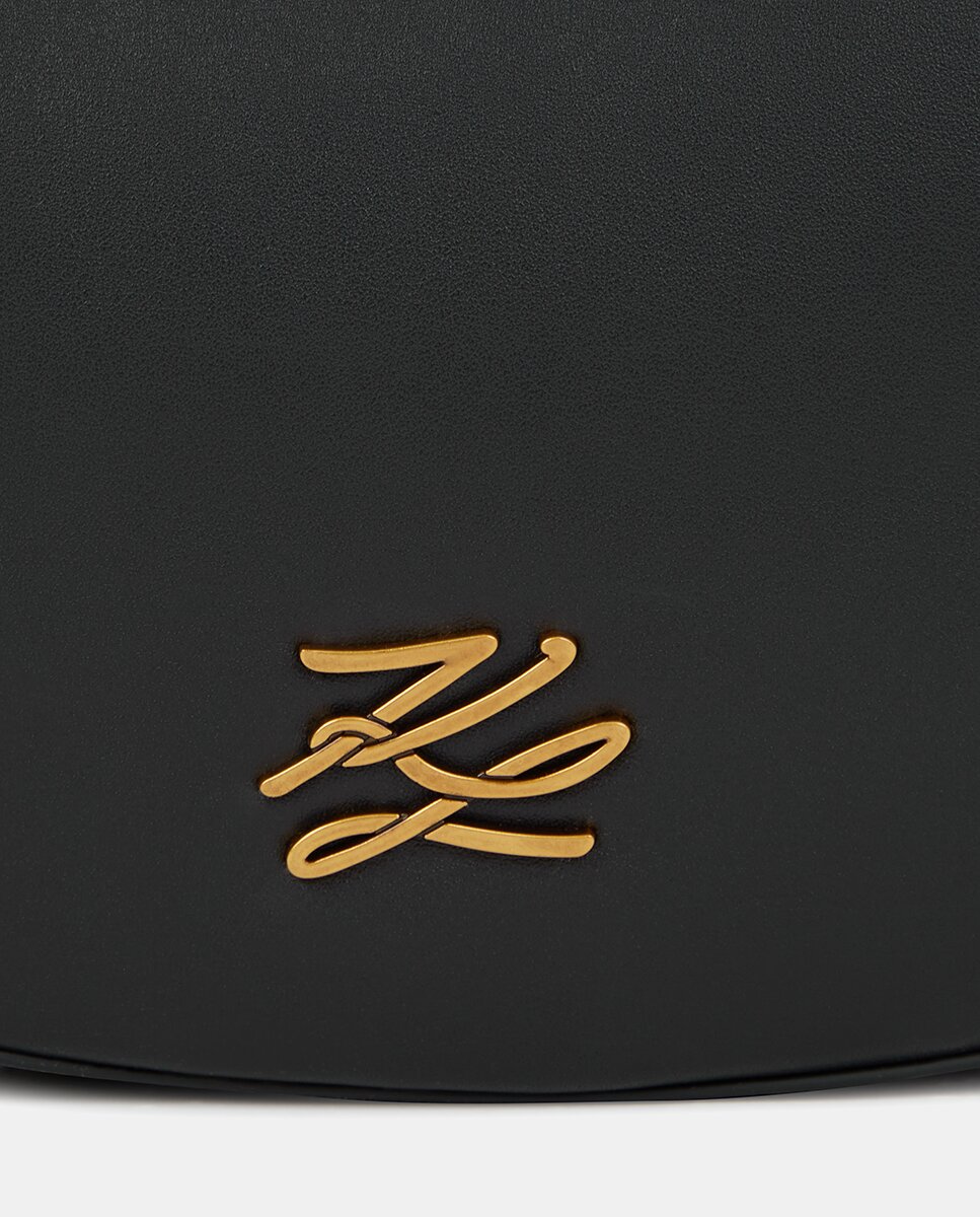 Mala Meia-Lua em Pele K/Autograph Preto-5