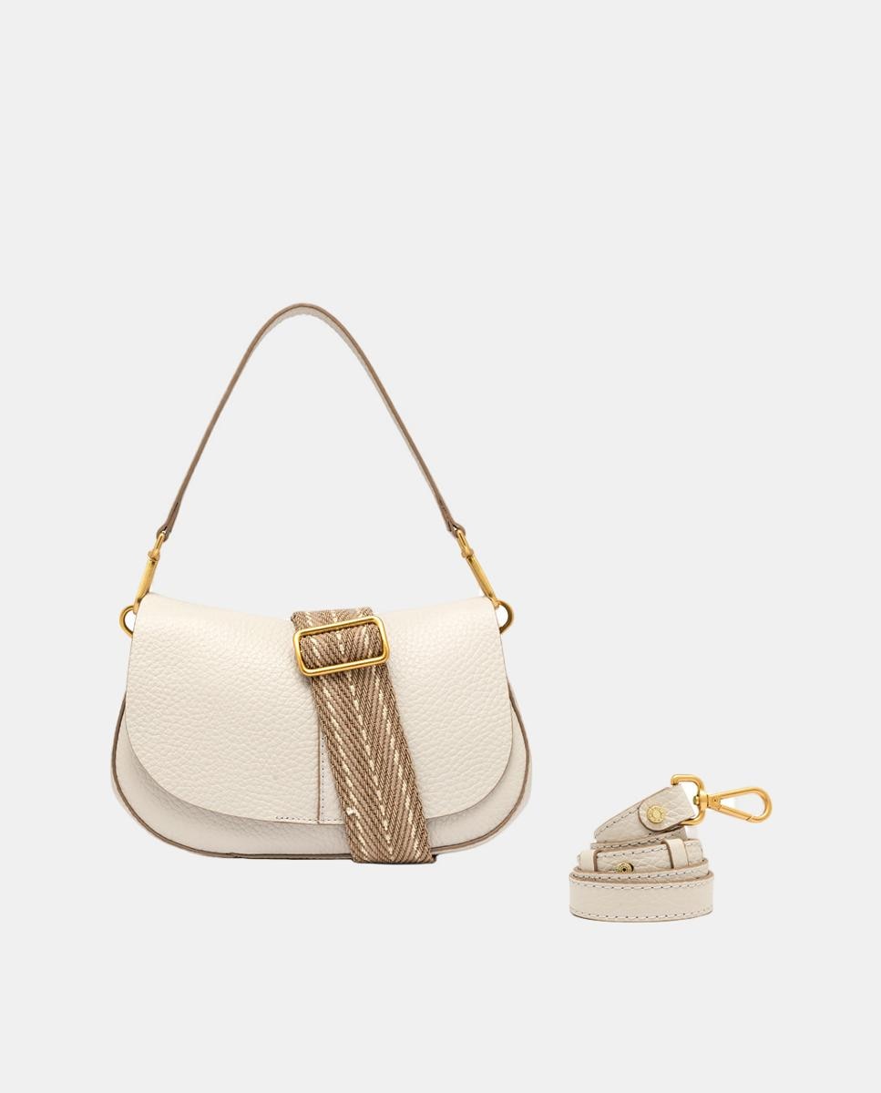 Imagem 0 de Mala a Tiracolo Modelo Helena Round em Pele com Várias Alças
