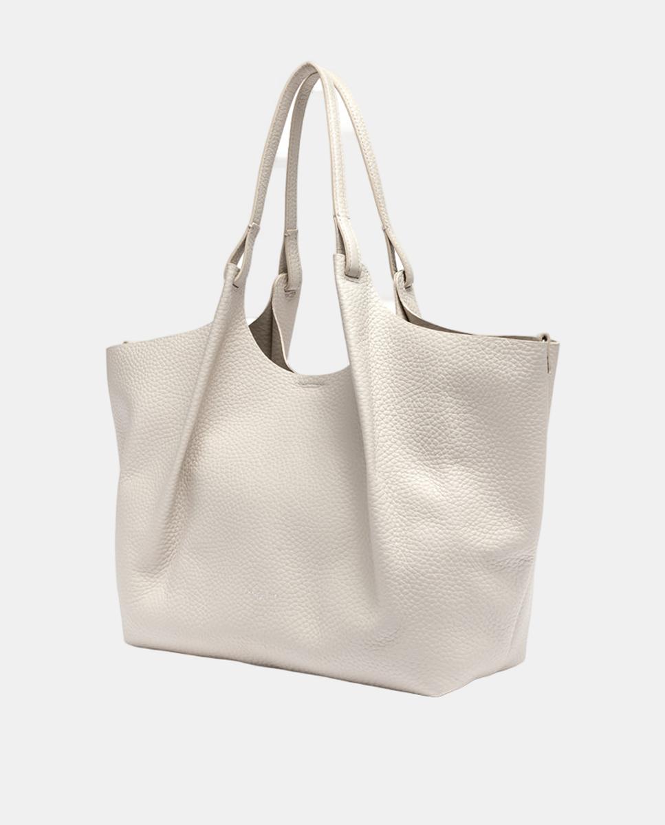 Bolso shopper grande de piel con bolsillo extraíble - Gianni Chiarini - Beige Beige-2