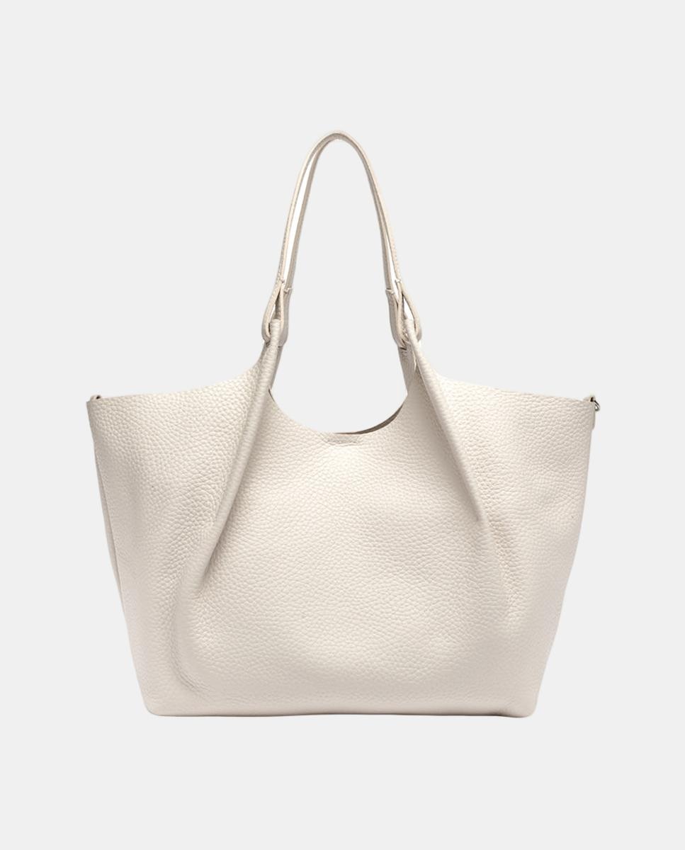Bolso shopper grande de piel con bolsillo extraíble - Gianni Chiarini - Beige Beige-6