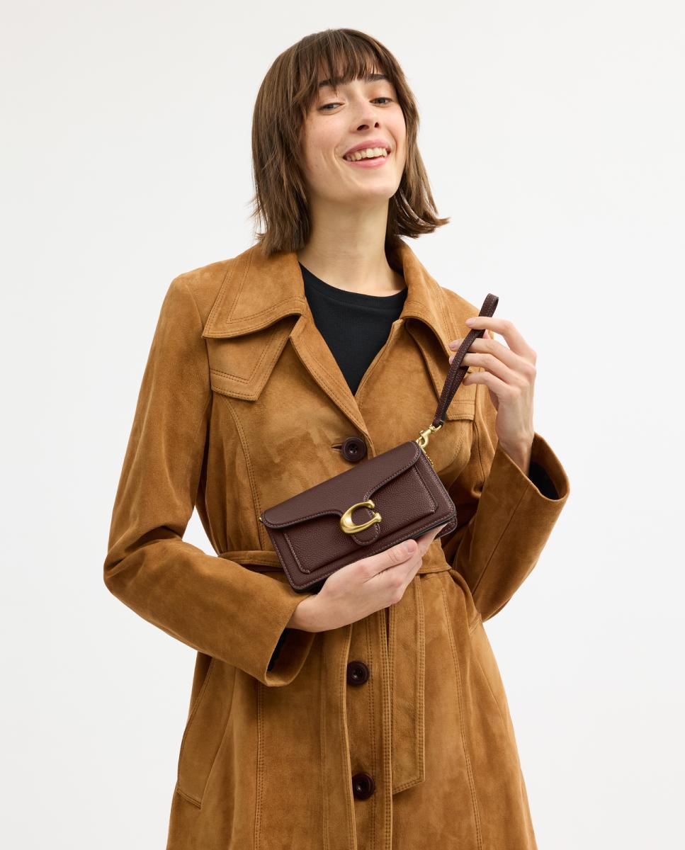 Mala a Tiracolo Tabby Chain Clutch Castanho-5
