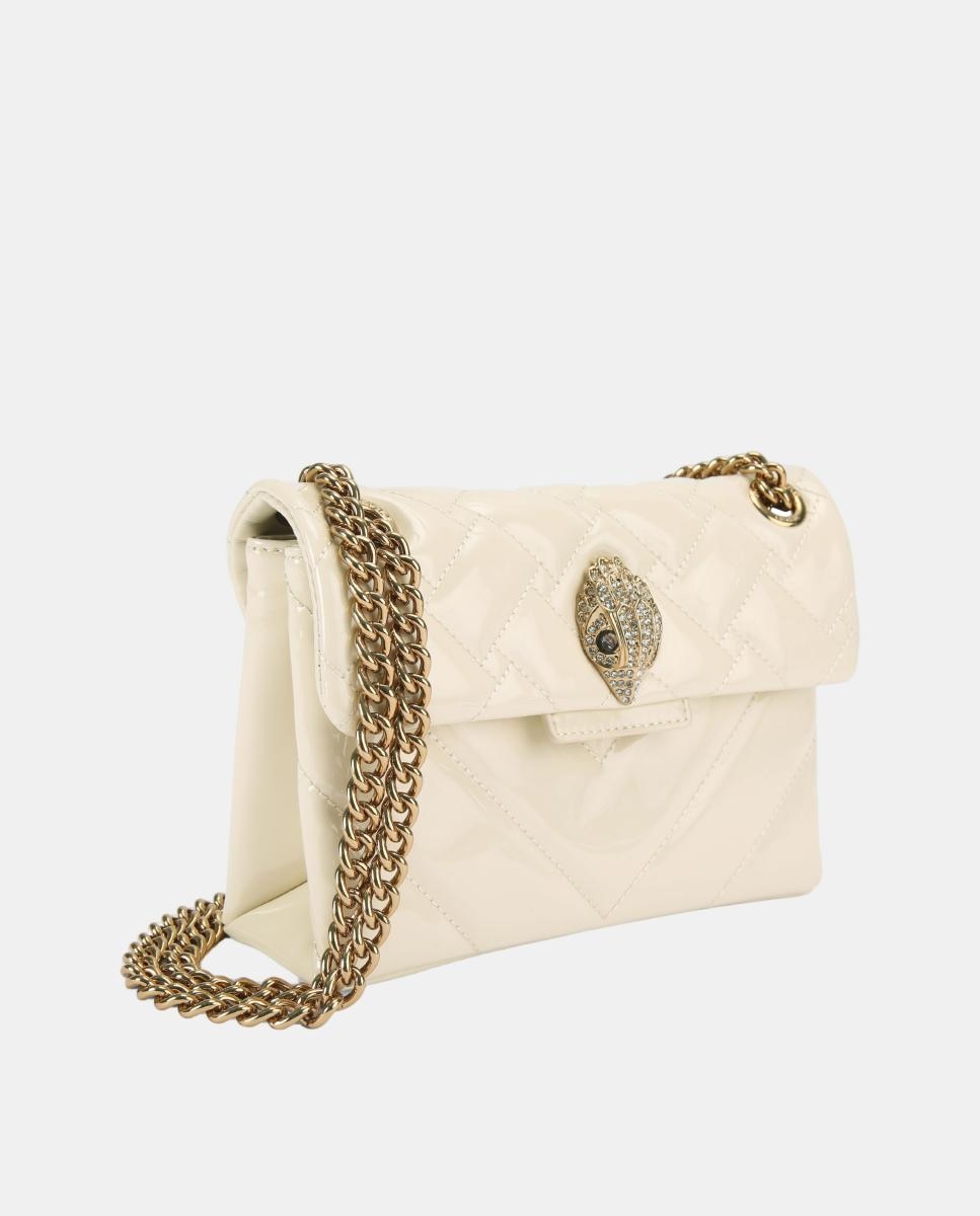 Mala Kensington Mini em Pele com Acabamento Brilhante Branco-2
