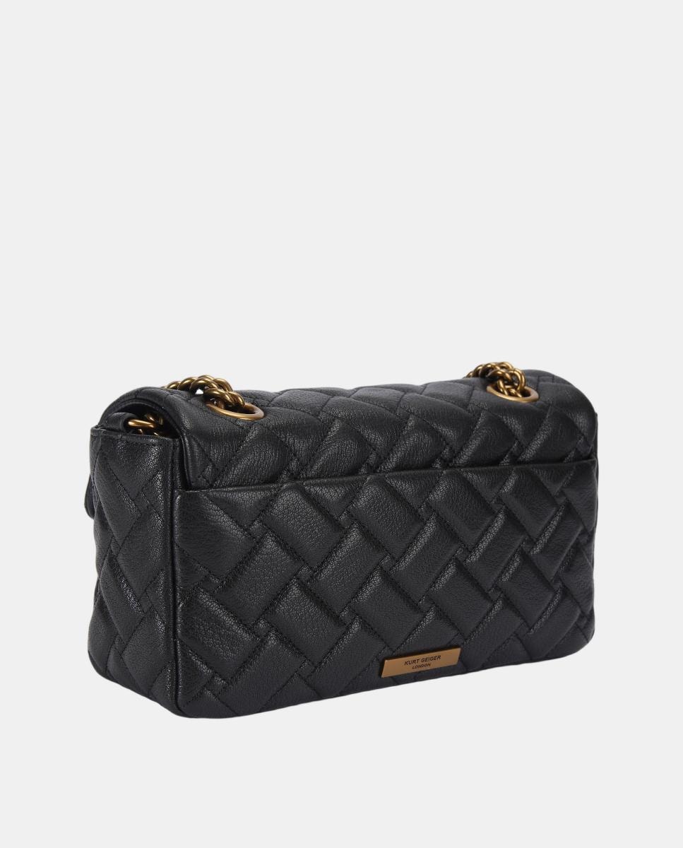 Mala a Tiracolo Pimlico em Pele Acolchoada Preto-3