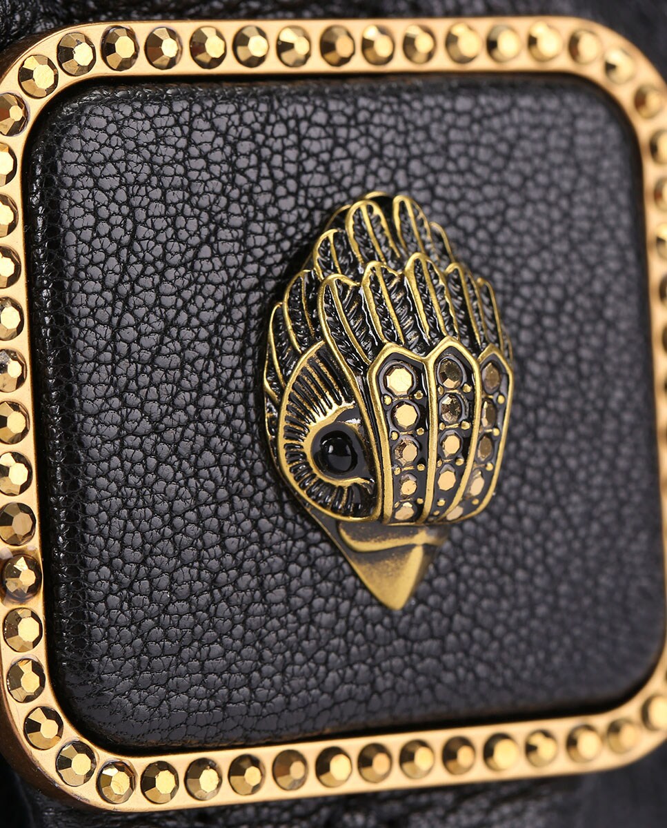 Mala a Tiracolo Pimlico em Pele Acolchoada Preto-4