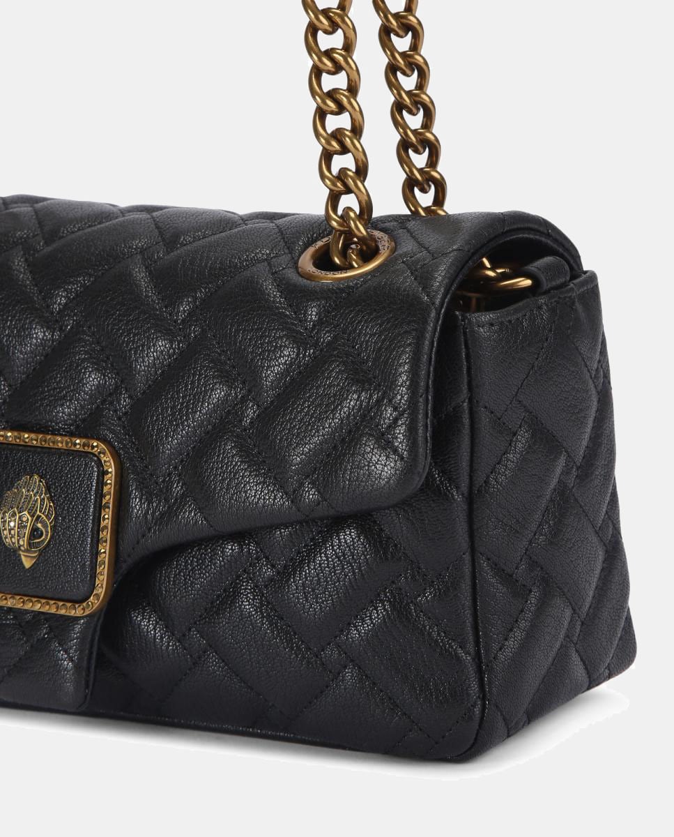 Mala a Tiracolo Pimlico em Pele Acolchoada Preto-5