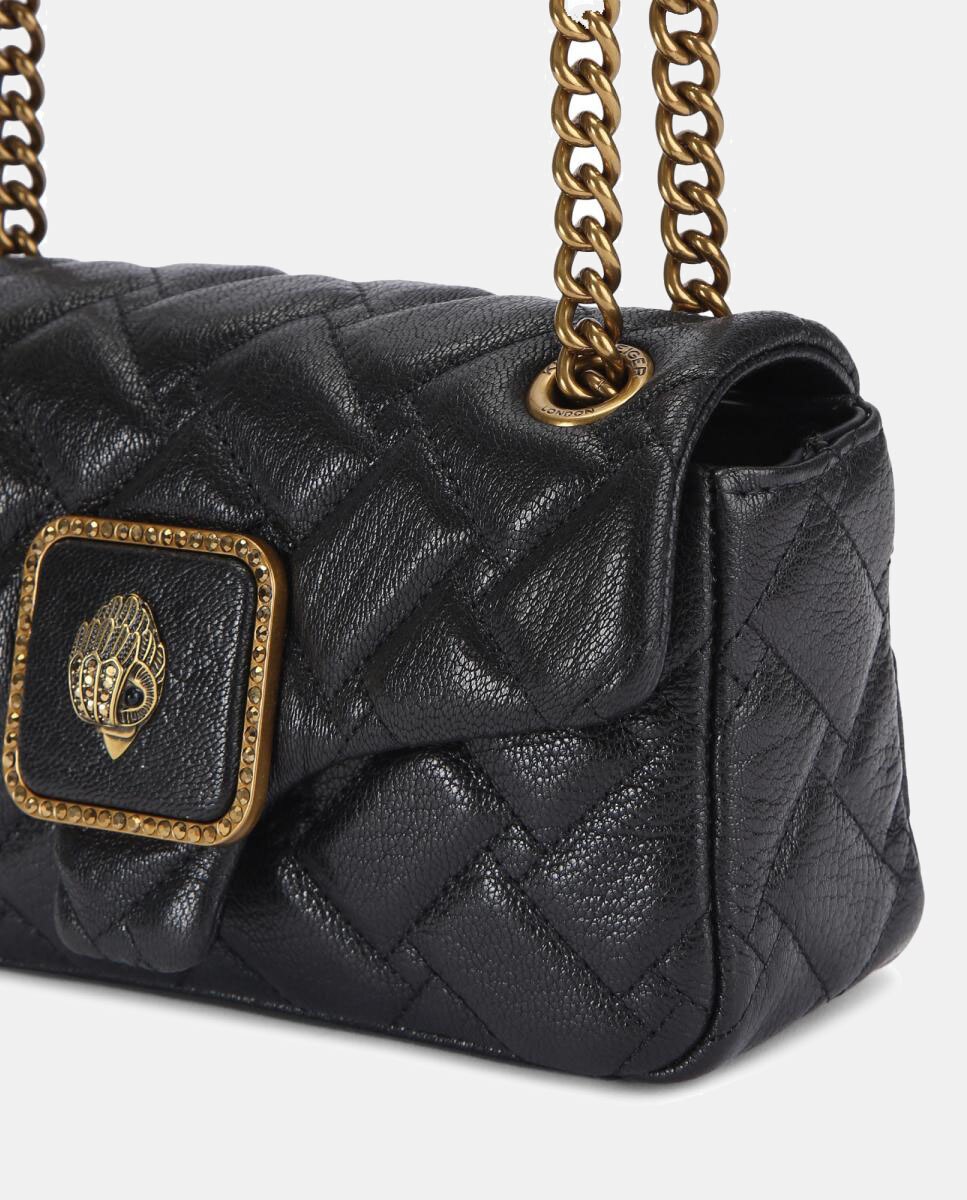 Mala a Tiracolo Pimlico Mini em Pele Acolchoada Preto-5