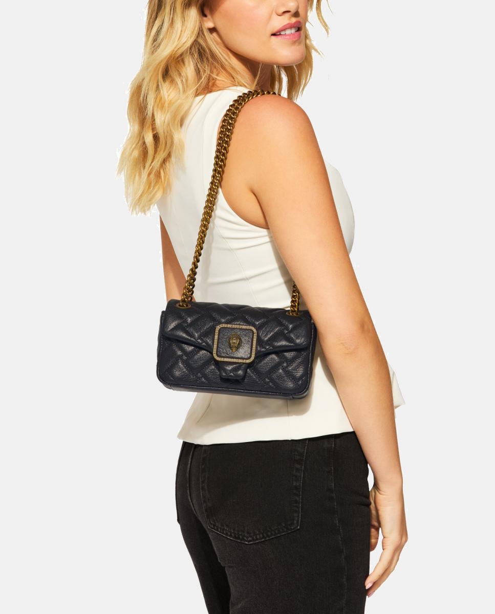 Mala a Tiracolo Pimlico Mini em Pele Acolchoada Preto-6