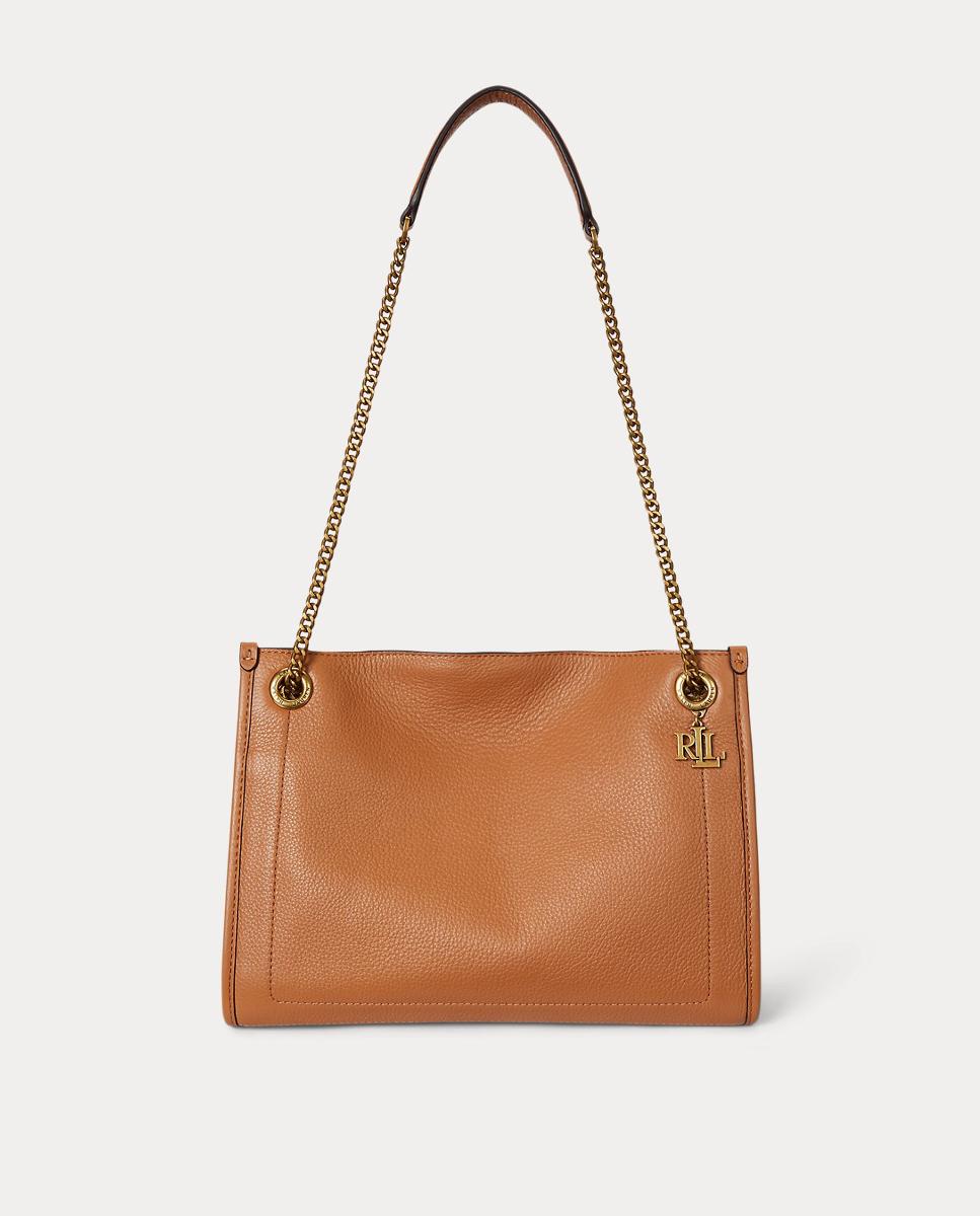 Mala Tipo Tote Bradley Média em Pele. Castanho-1