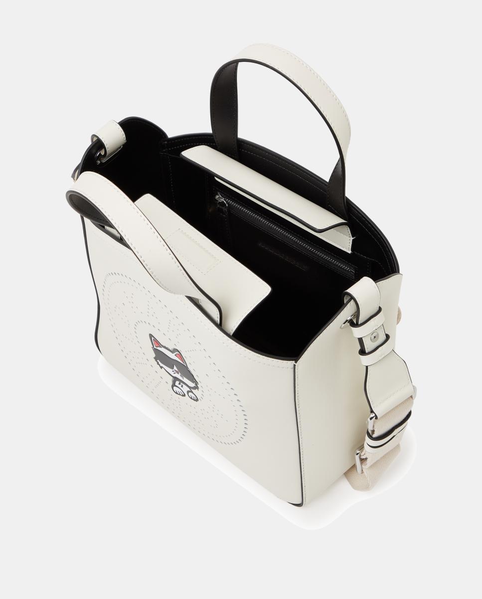 Mala Tipo Tote Pequena Choupette Creme-4