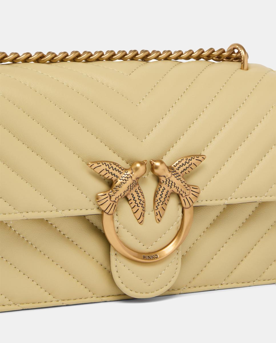 Mala a Tiracolo Pequena Love Bag One Chevron Amarelo-3