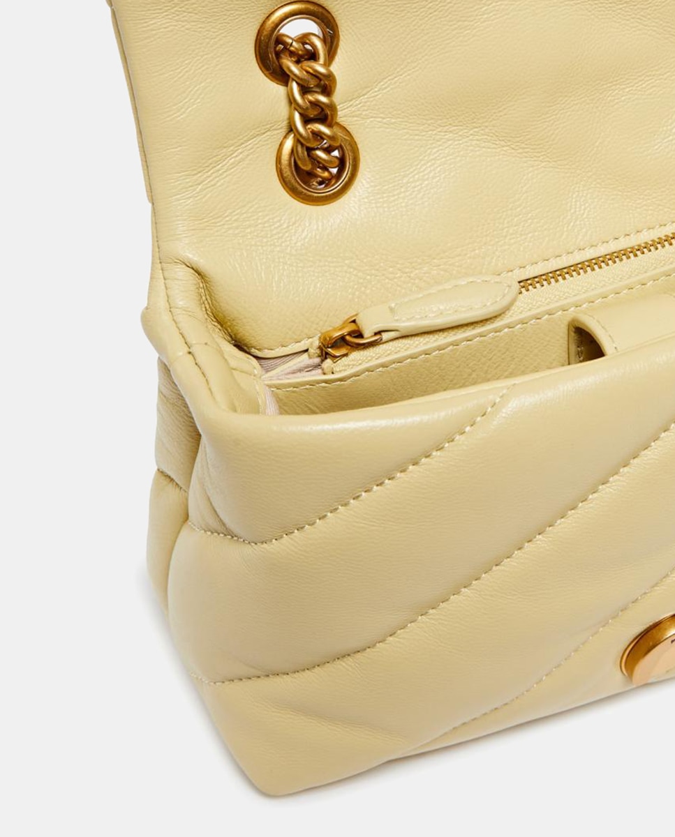 Mala Pequena a Tiracolo Love Bag Puff Maxi Quilt Amarelo-4