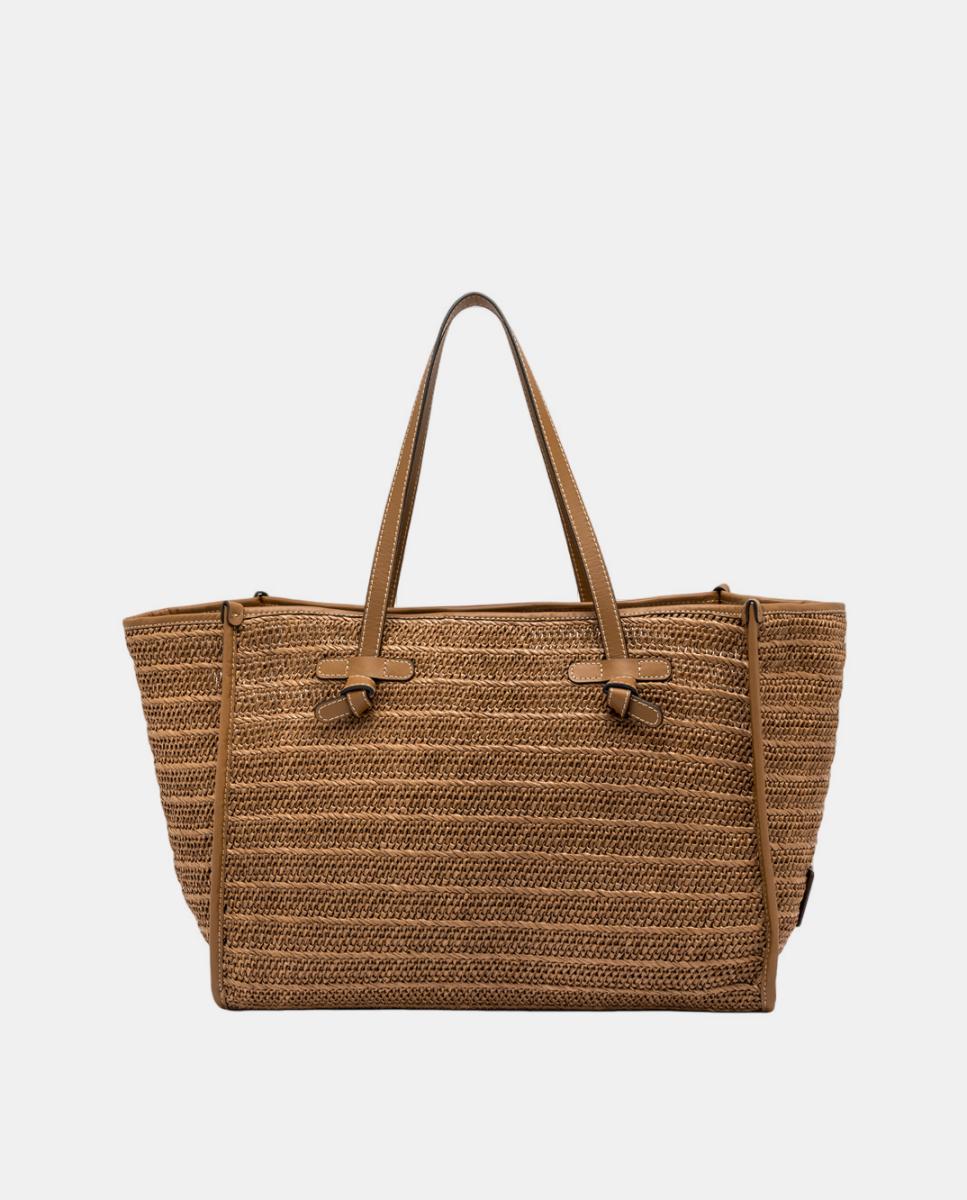 Imagem 0 de Mala de Ombro Tamanho Grande em Palha com Pochette