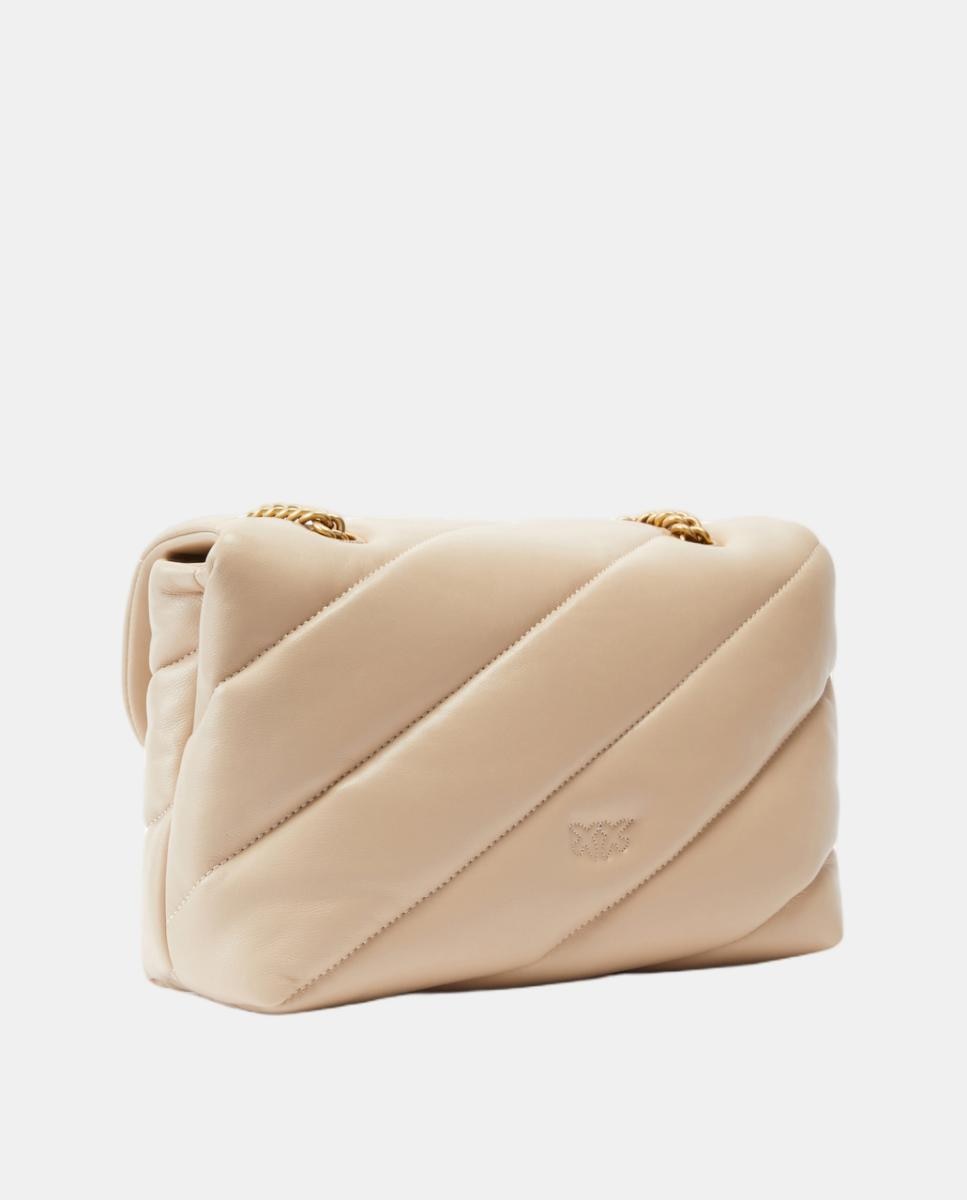 Mala a Tiracolo Média Love Bag Puff Maxi Quilt Bege-2