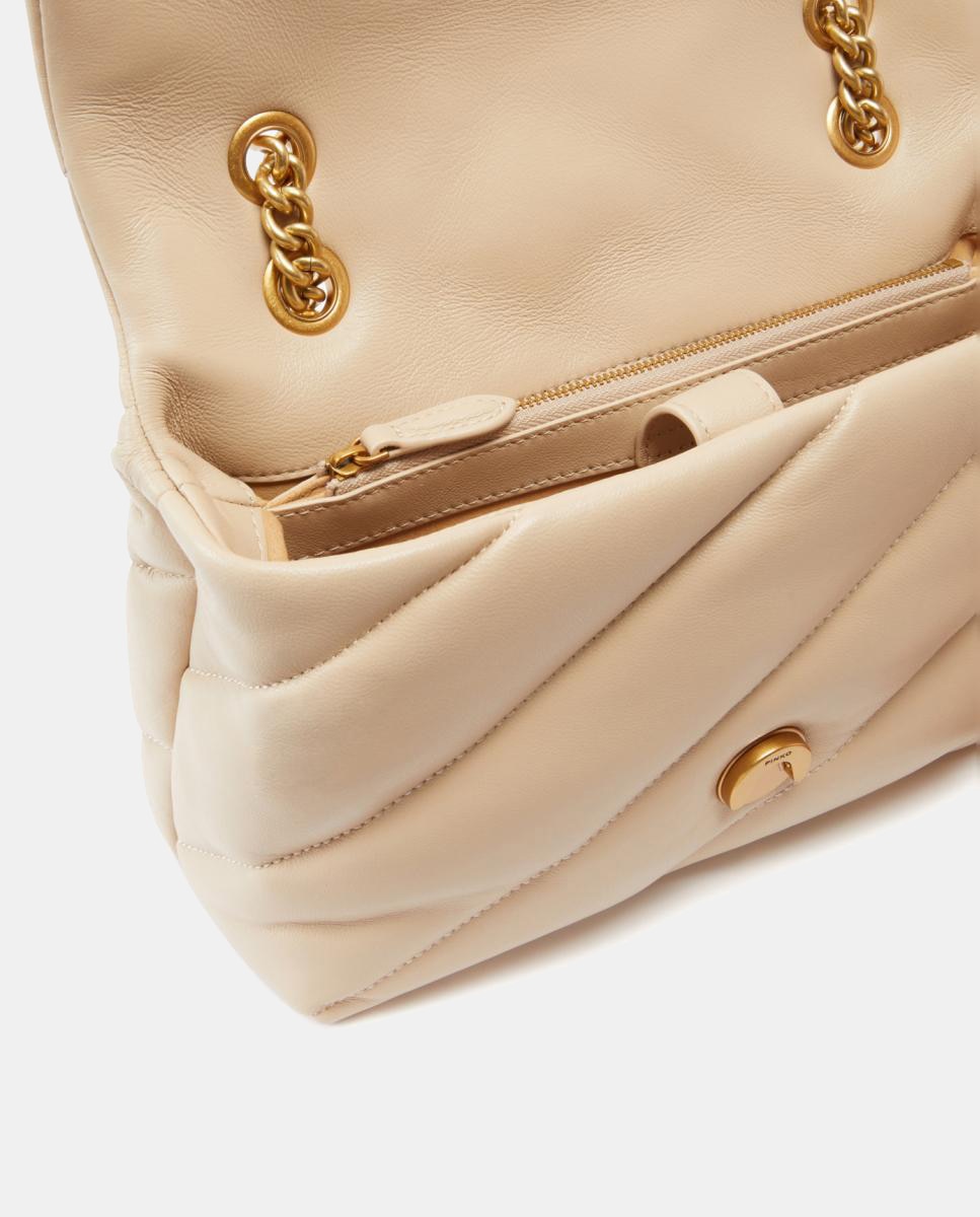 Mala a Tiracolo Média Love Bag Puff Maxi Quilt Bege-4
