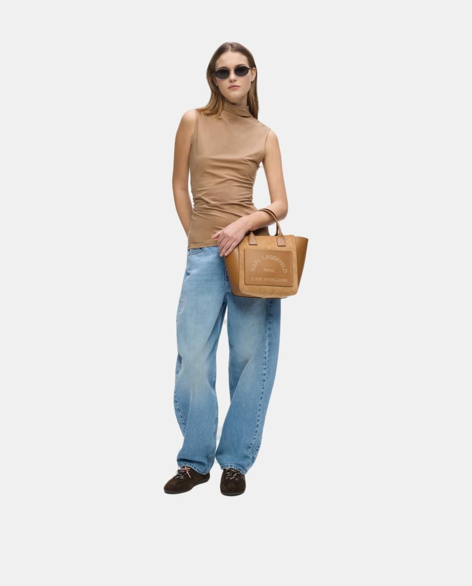 Mala Tipo Tote Pequena com Perfurado K/Daily Castanho-2