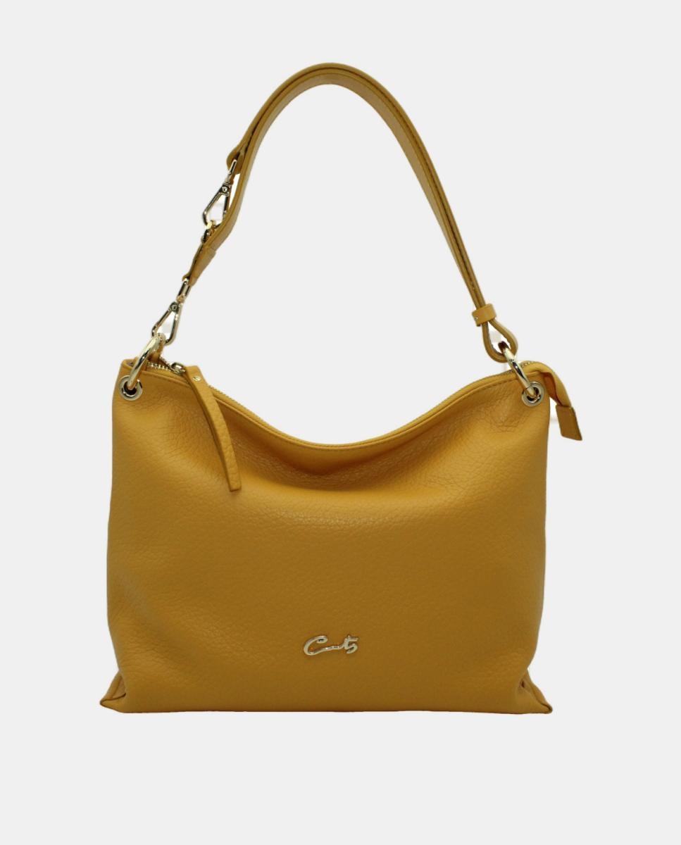 Imagem 0 de Mala Hobo em Pele com Fecho de Correr