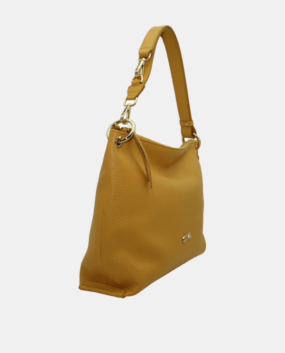 Bolso hobo de piel con cremallera - Cats - Mostaza Mostaza-2