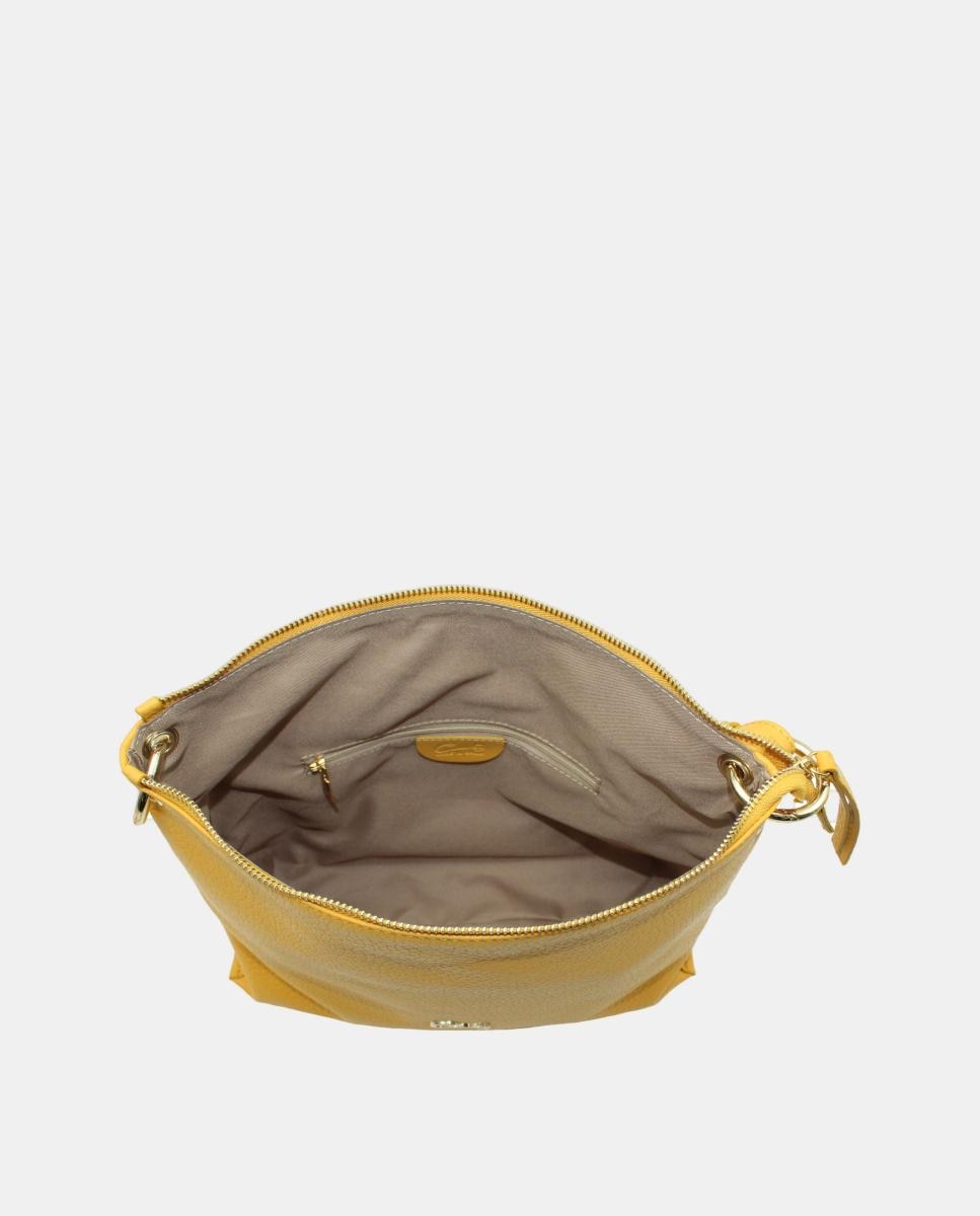 Bolso hobo de piel con cremallera - Cats - Mostaza Mostaza-4