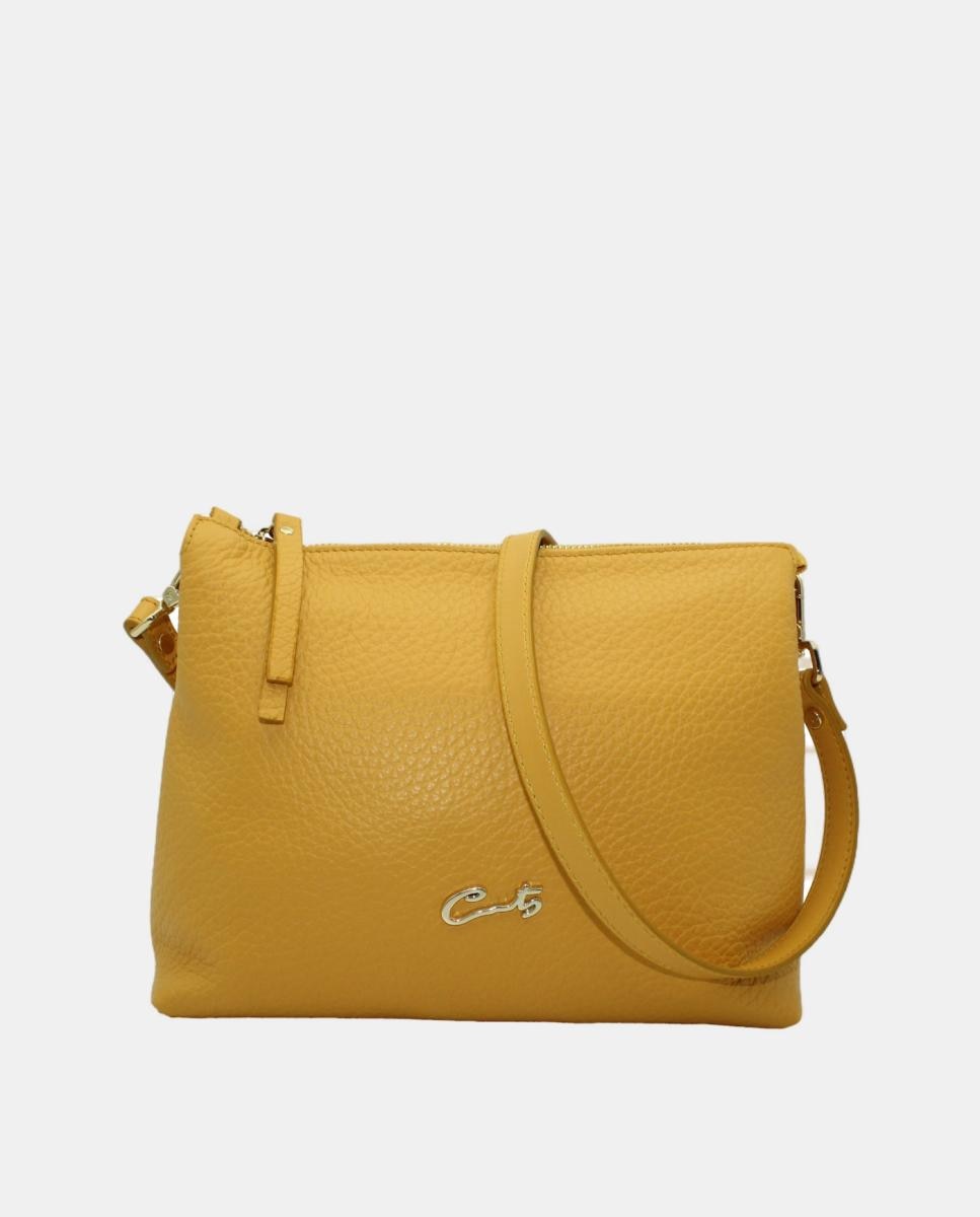 Imagem 0 de Mala Crossbody Emotion com Fecho de Correr e em Pele