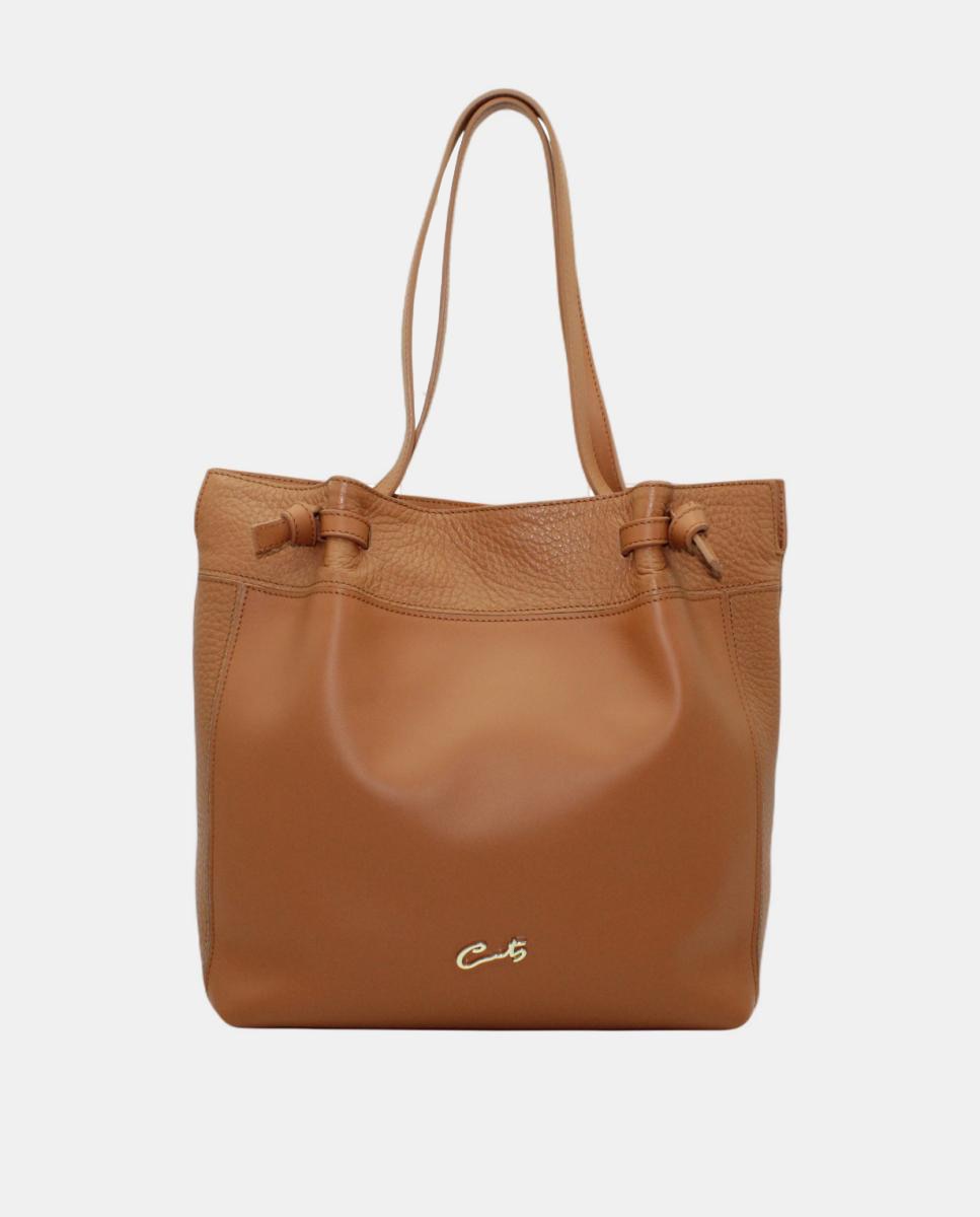 Mala Shopper em Pele Chef Combinada com Animal Print de Leopardo Camel-1