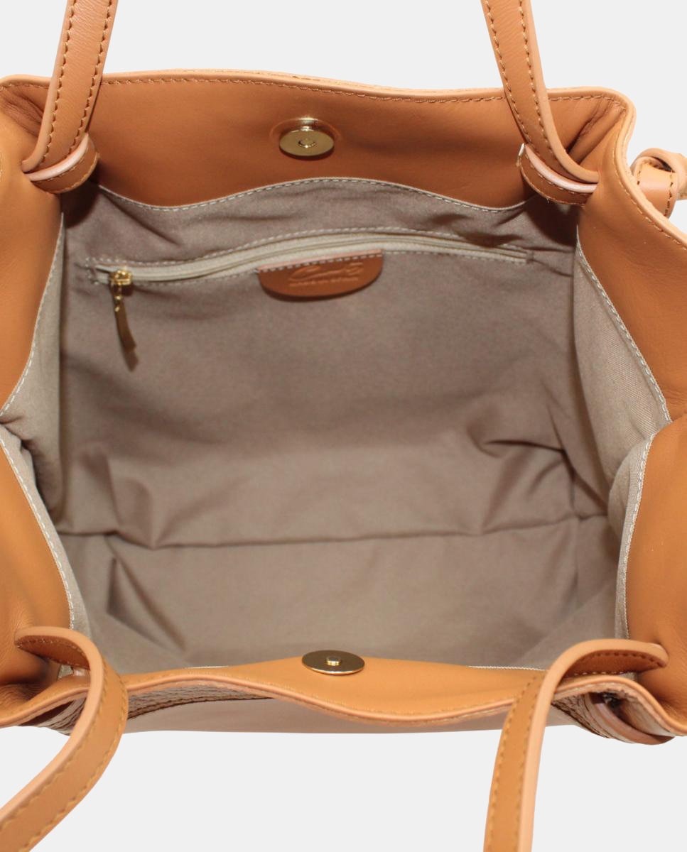 Mala Shopper em Pele Chef Combinada com Animal Print de Leopardo Camel-4