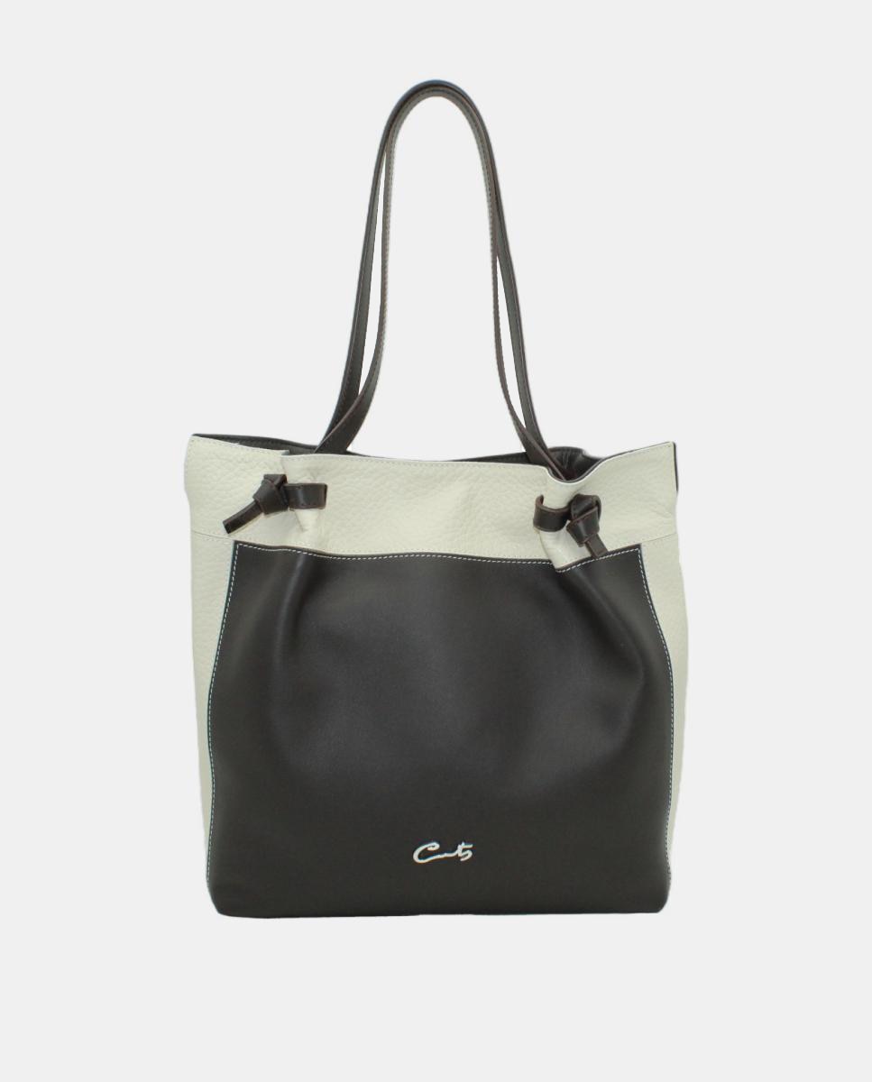 Imagem 0 de Mala Shopper em Pele Chef Combinada com Animal Print de Leopardo