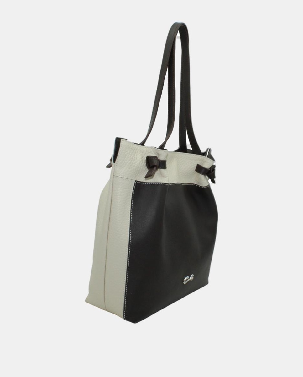 Bolso shopping piel chef combinado con leopardo - Cats - Crudo Crudo-2
