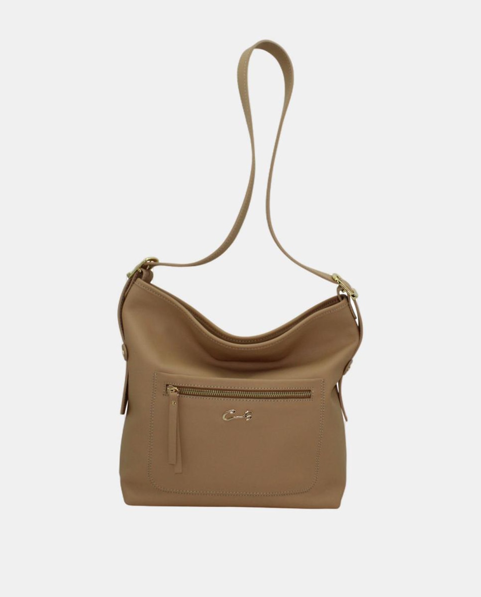 Imagem 0 de Mala Tipo Tote de Napa Soft com Alça Comprida e bolso à Frente