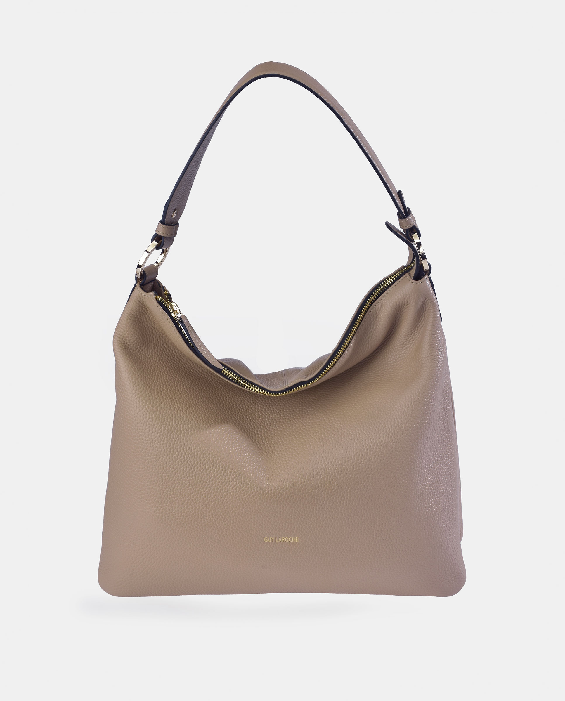 Imagem 0 de Mala Hobo em Pele com Fecho de Correr