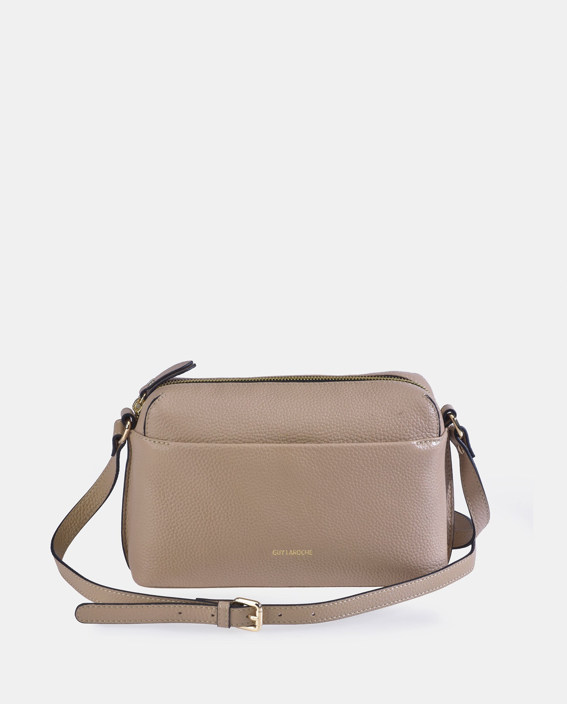 Imagem 0 de Mala Crossbody em Pele com Bolso à Frente
