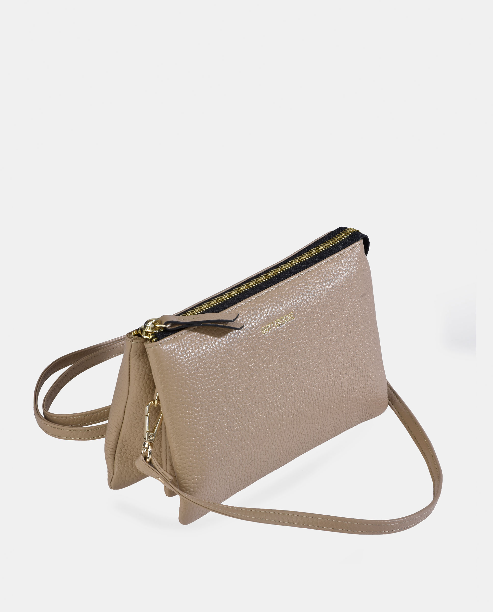 Mala Crossbody Retangular em Pele Creme-2
