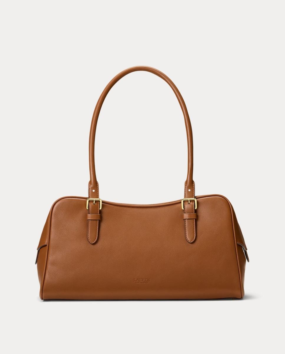 Mala Marcy Satchel Grande em Pele Castanho-3