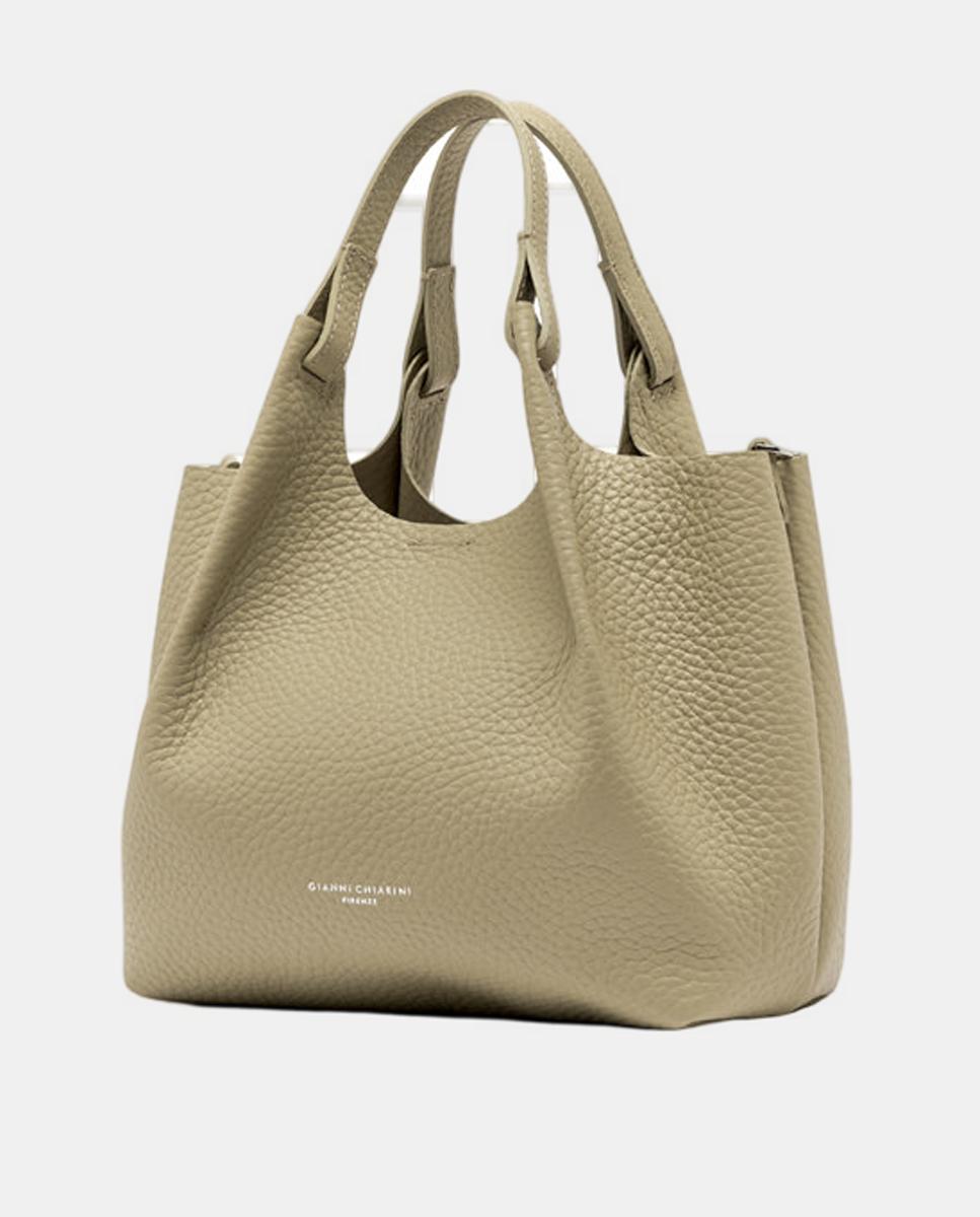 Mala Shopper Média com Bolso Amovível e em Pele - Roxo Verde-2