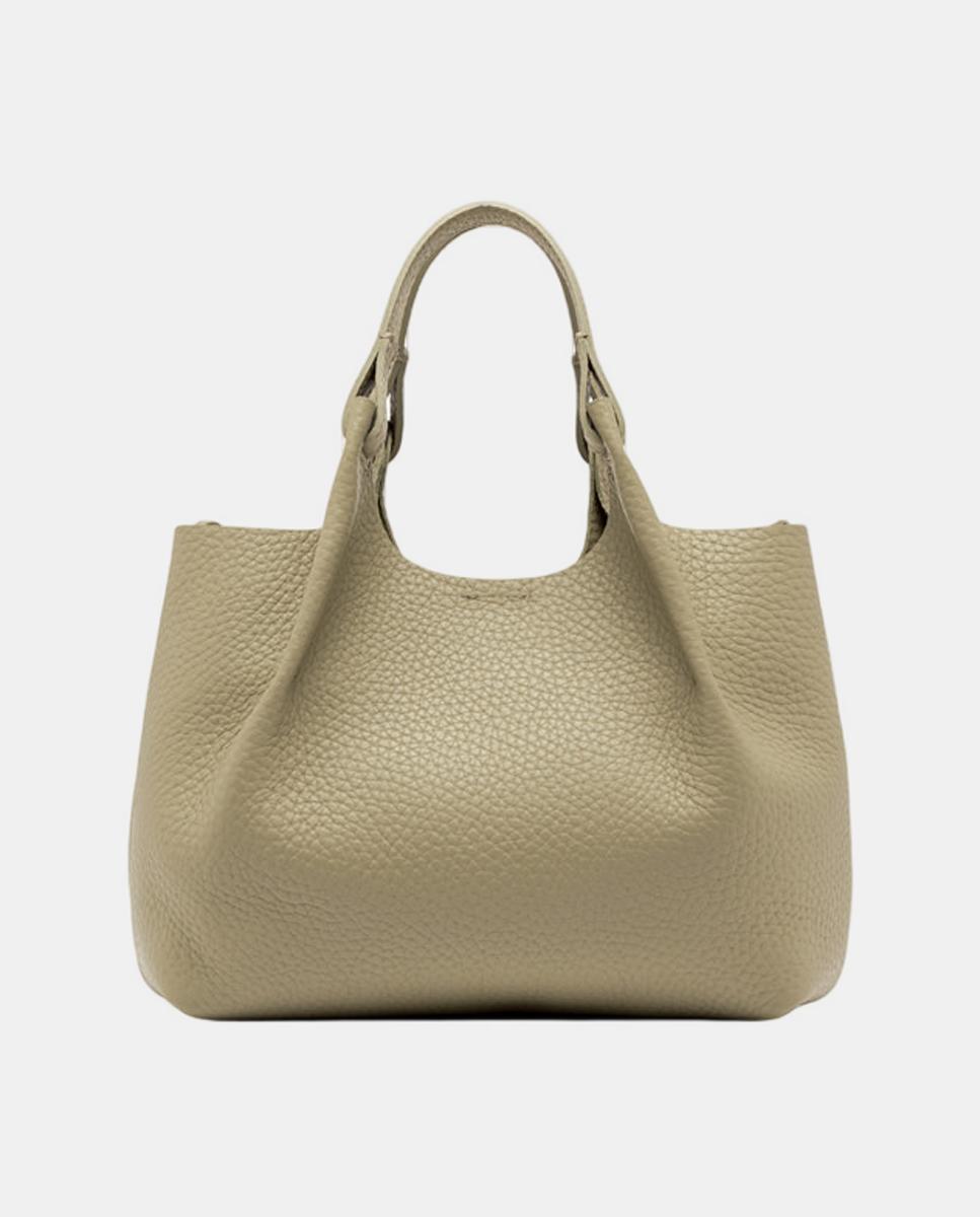 Mala Shopper Média com Bolso Amovível e em Pele - Roxo Verde-5