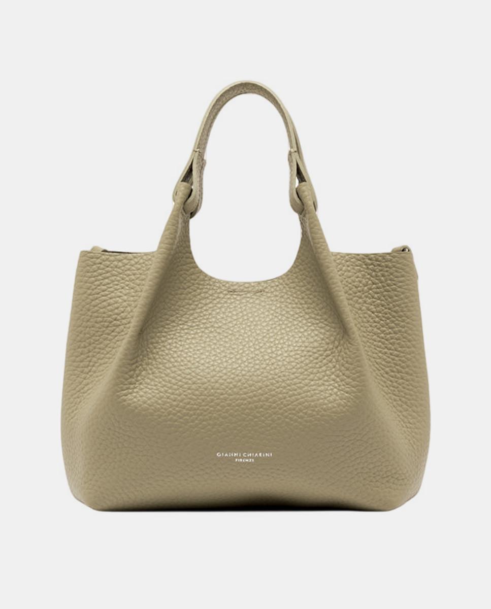 Mala Shopper Média com Bolso Amovível e em Pele - Roxo Verde-6