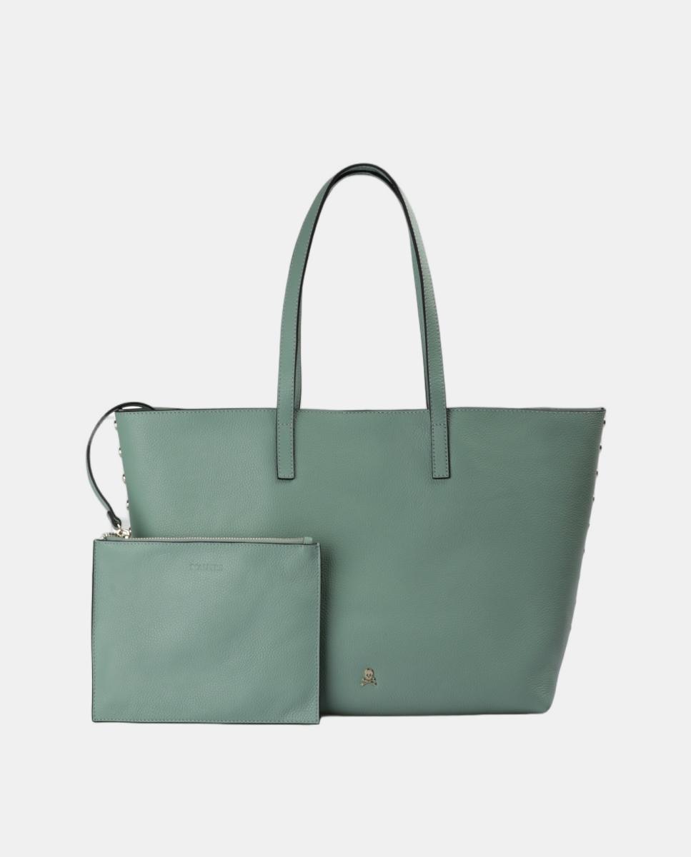 Mala Shopper em Pele Verde-4