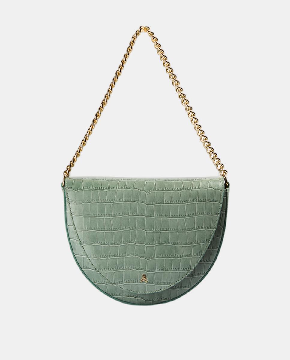 Mala de Ombro Tipo Meia-Lua Verde-5