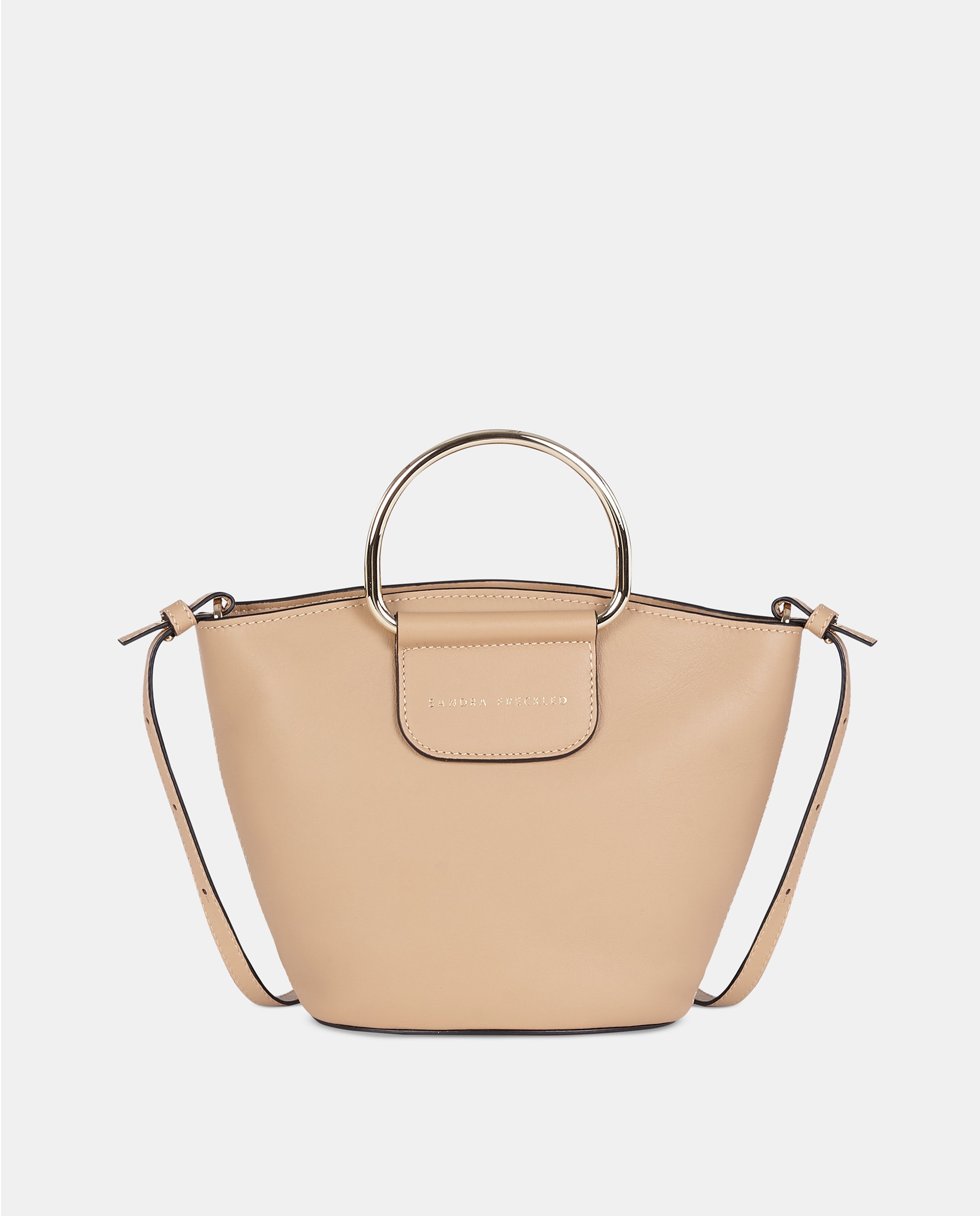 Imagem 0 de Mala Crossbody em Pele Lisa com Alças Metálicas