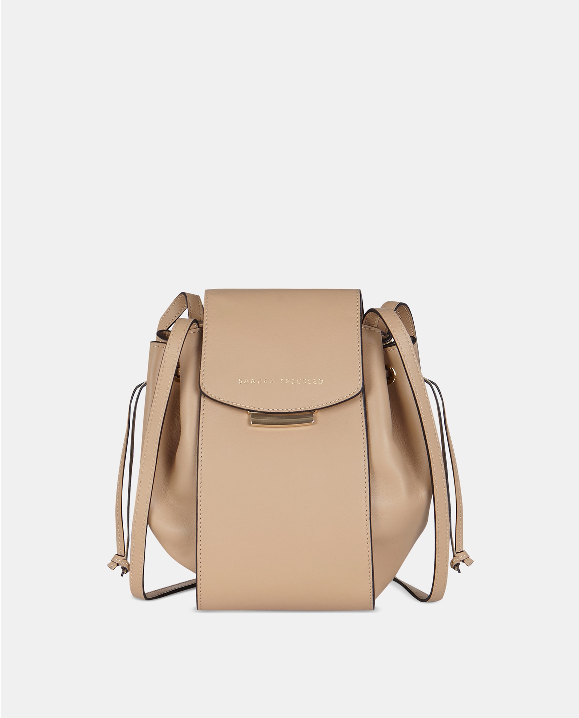 Imagem 0 de Mala Crossbody em Pele Lisa com Aba e Alças Compridas