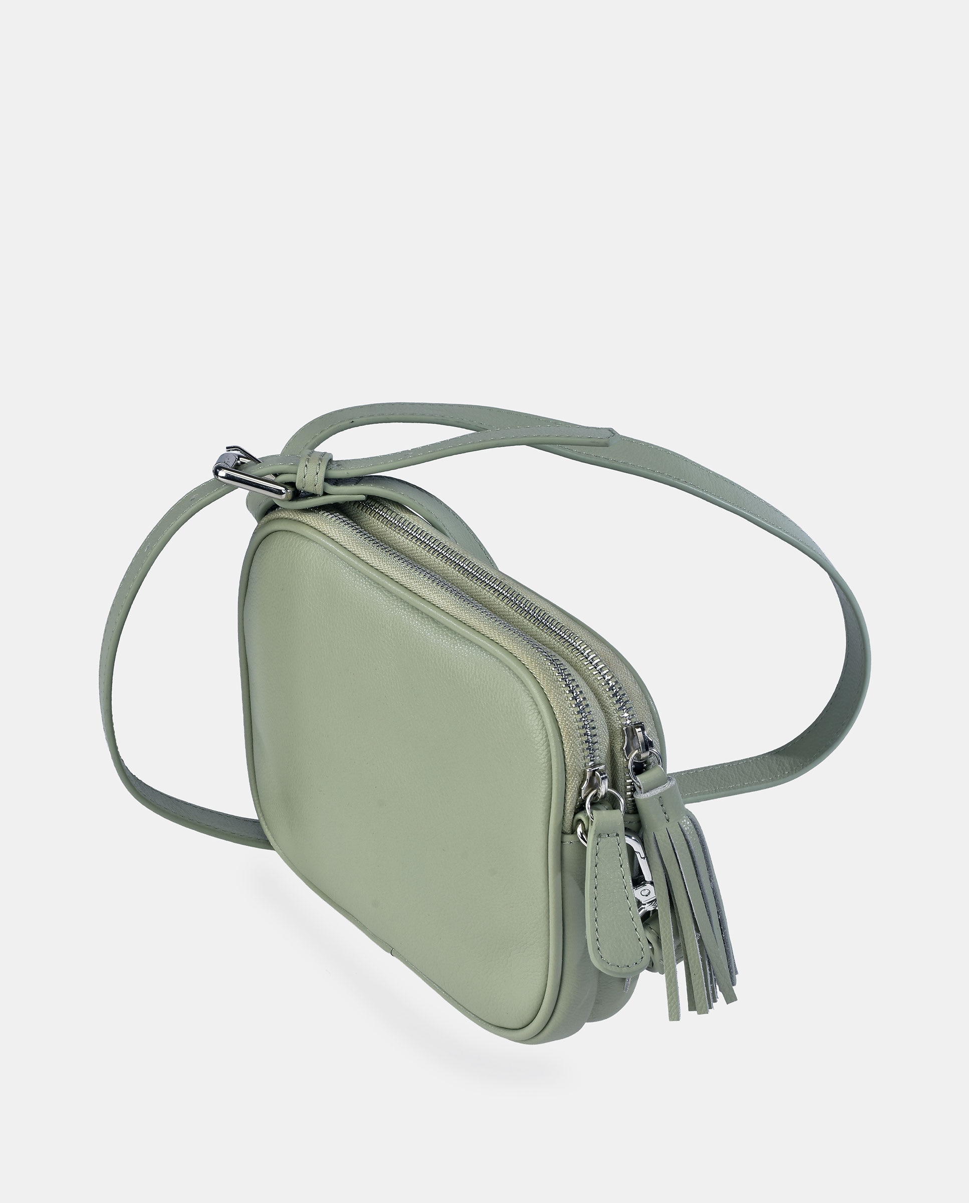 Mala Messenger com Alça de Tiracolo e Alça em Pele Entrançada Verde Água-3
