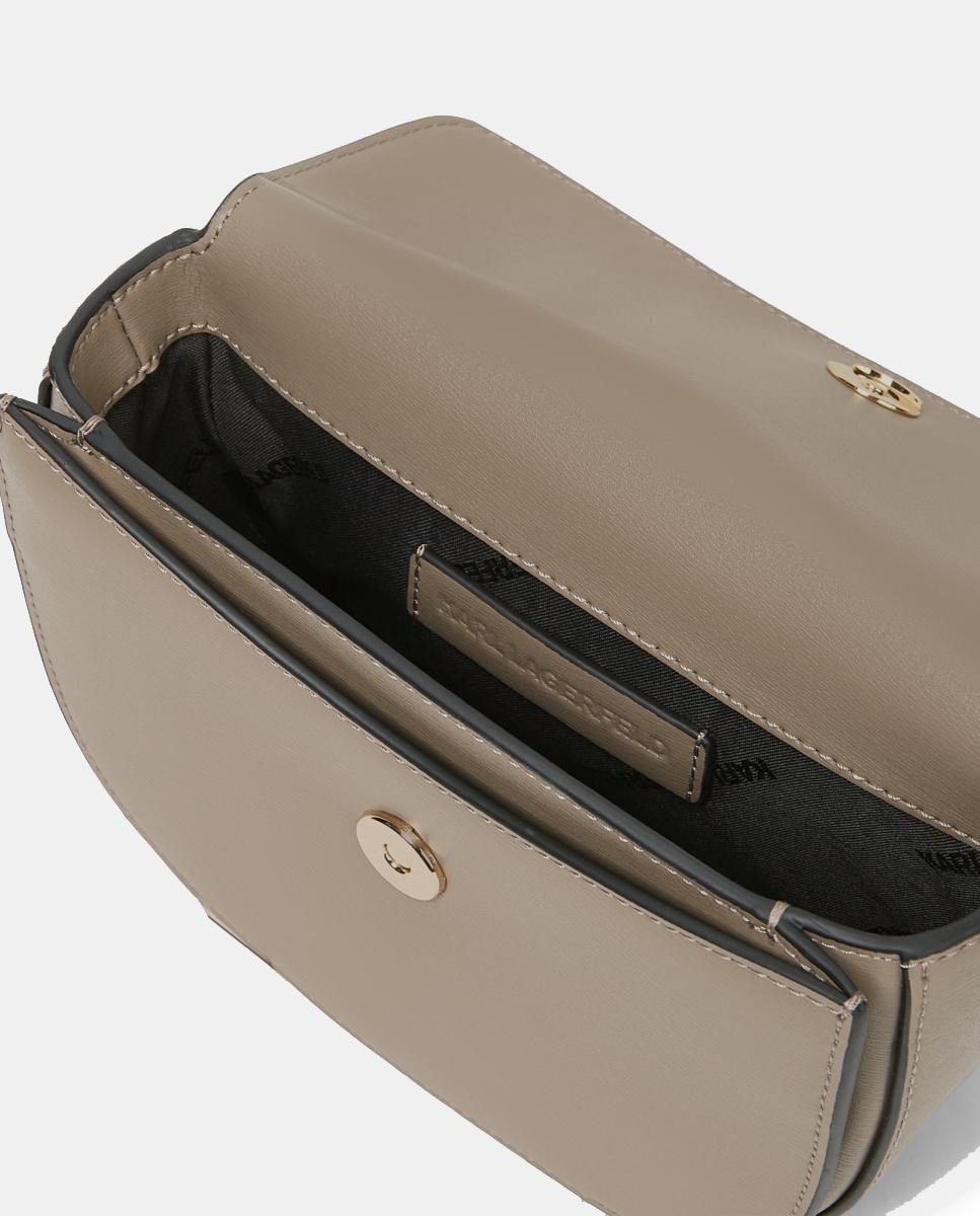 Bandolera de piel - Karl Lagerfeld - Marrón topo Marrón topo-3