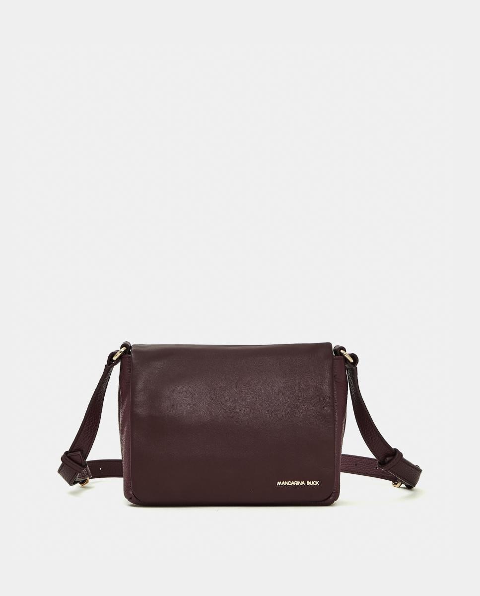 Bandolera en piel con solapa - Mandarina Duck - Granate Granate-1